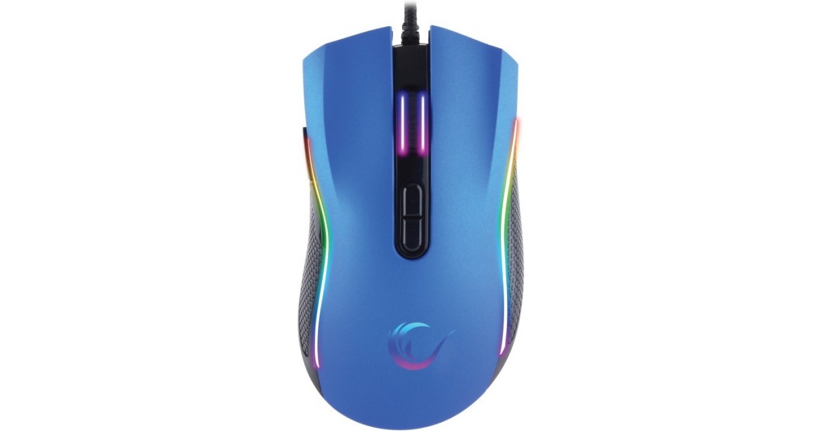 Rampage SMX-R44 macro RGB gaming muis - 6400 DPI - Blauw