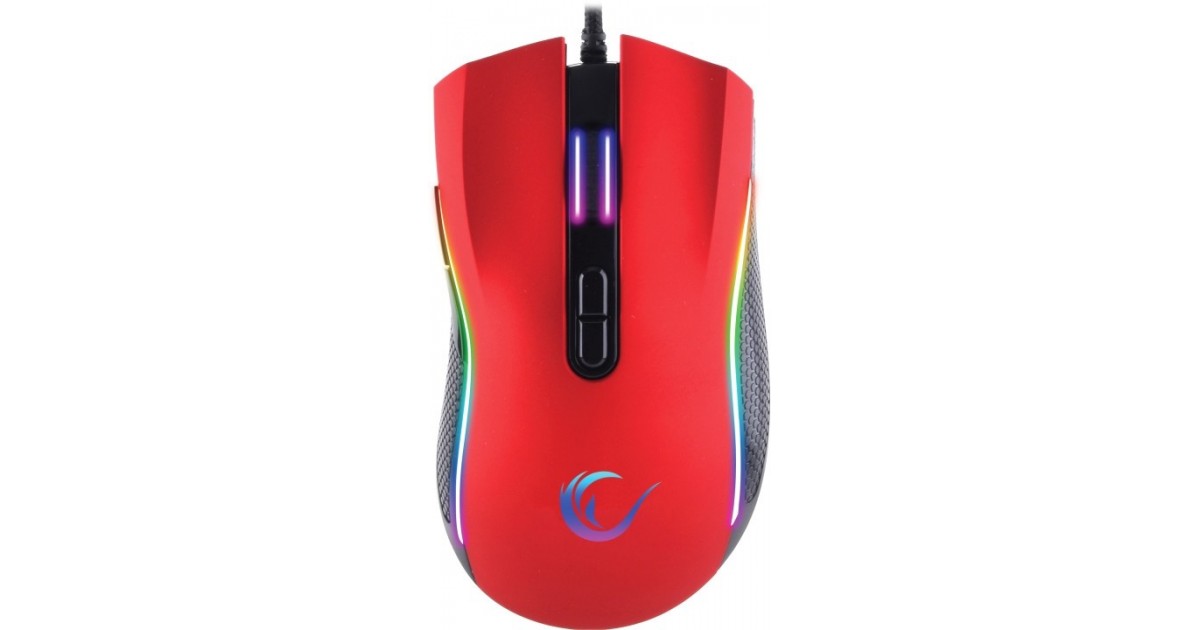 Rampage SMX-R44 macro RGB gaming muis - 6400 DPI - Rood