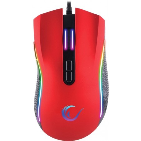 Rampage SMX-R44 macro RGB gaming muis - 6400 DPI - Rood