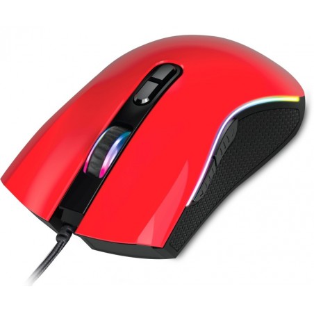 Rampage SMX-R44 macro RGB gaming muis - 6400 DPI - Rood
