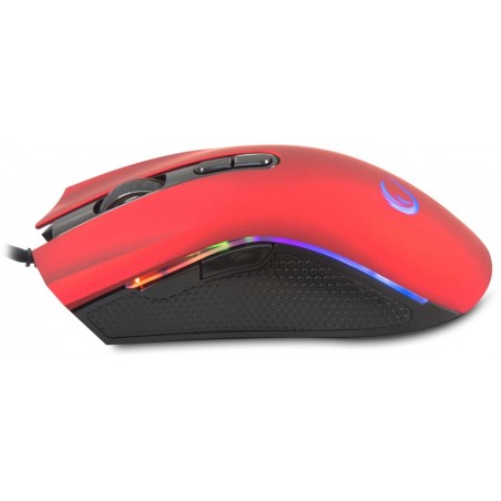 Rampage SMX-R44 macro RGB gaming muis - 6400 DPI - Rood