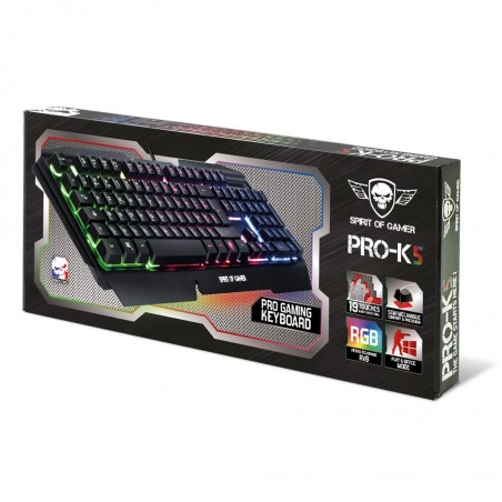 Spirit of Gamer - RGB Gaming Toetsenbord Pro K-5 - Qwerty US-Layout