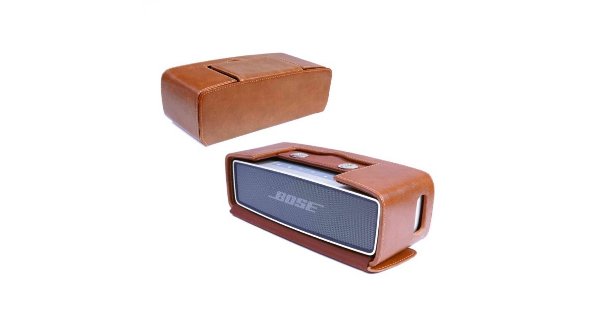 Tuff-Luv Vintage Genuine Leren Hoesje Voor Bose Sound Link Mini / Mini ii met Nfc Tag - Bruin