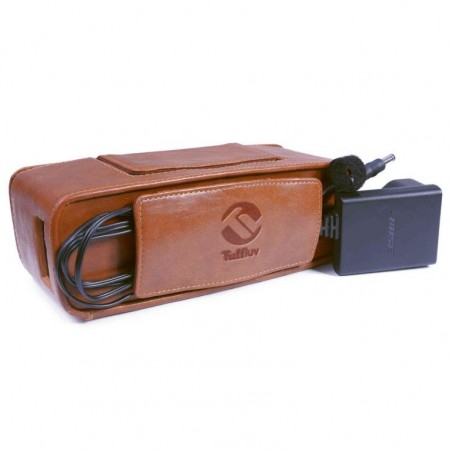 Tuff-Luv Vintage Genuine Leren Hoesje Voor Bose Sound Link Mini / Mini ii met Nfc Tag - Bruin