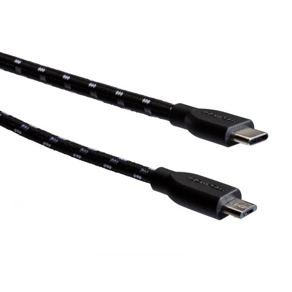 Boompods Retro type C USB kabel met micro USB aanlsuiting (1 meter) - Zwart Boompods Retro type C USB kabel met micro USB aanlsuiting (1 meter) - Zwart