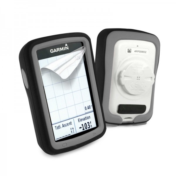 Tuff-Luv - Siliconen Twin Dubbellaagse Skin Case - Voor de Garmin Edge 820 - Zwart / Grijs Tuff-Luv - Siliconen Twin Dubbellaagse Skin Case - Voor de Garmin Edge 820 - Zwart / Grijs