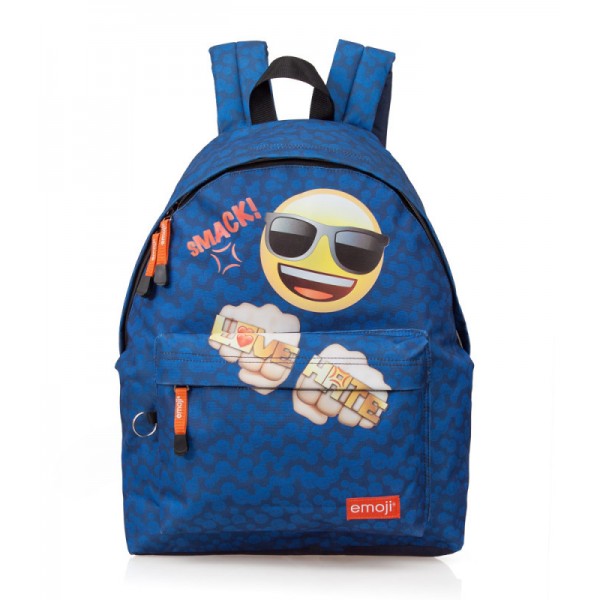 Emoji - Love / Hate - Rugzak - 42 cm hoog - Blauw Emoji - Love / Hate - Rugzak - 42 cm hoog - Blauw