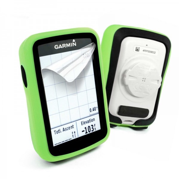 Tuff-Luv - Siliconen Twin Dubbellaagse Skin Case - Voor de Garmin Edge 820 - Groen / Zwart Tuff-Luv - Siliconen Twin Dubbellaagse Skin Case - Voor de Garmin Edge 820 - Groen / Zwart