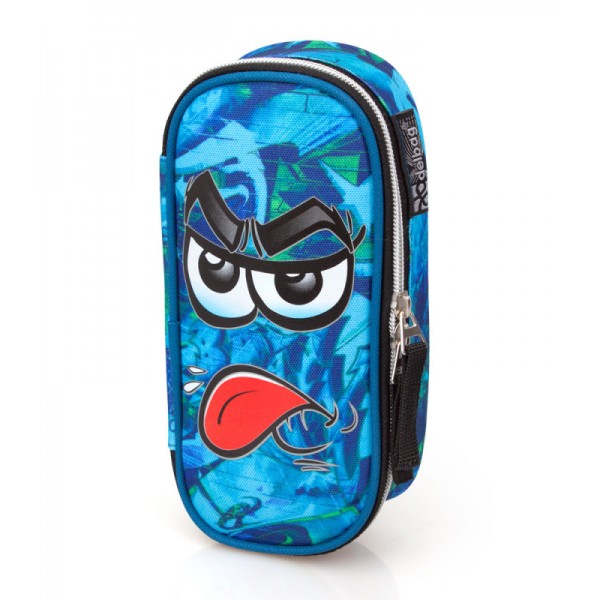 Delbag - Gezicht - Booh - Etui - 21 cm - Blauw Delbag - Gezicht - Booh - Etui - 21 cm - Blauw