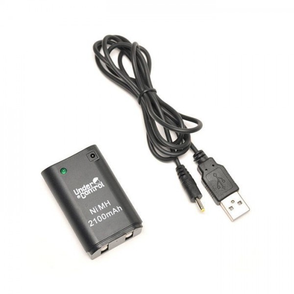 Under Control Rechargeable Battery and cable for X360 Controller - zwart Under Control Rechargeable Battery and cable for X360 Controller - zwart