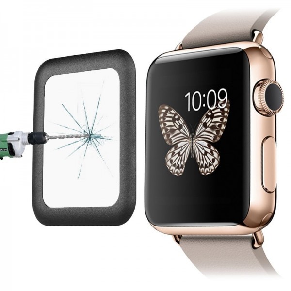Tuff-Luv - Screenprotector voor Apple Watch 42 mm - Gehard Tuff-glas(gebogen) - Zwart Tuff-Luv - Screenprotector voor Apple Watch 42 mm - Gehard Tuff-glas(gebogen) - Zwart