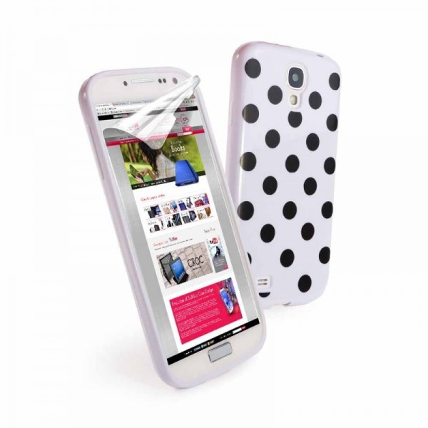 Tuff-Luv Gel 'Polka' case Samsung Galaxy S4 wit Tuff-Luv Gel 'Polka' case Samsung Galaxy S4 wit