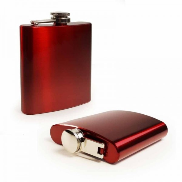 E-Volve - RVS Heupfles - 180 ml - Rood E-Volve - RVS Heupfles - 180 ml - Rood