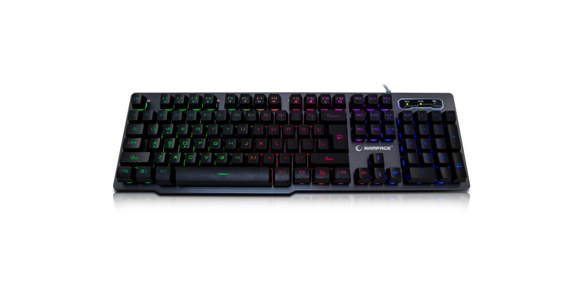 Rampage Gaming Toetsenbord KB-R78 - Rainbow achtergrond verlichting - Metalen behuizing - US Layout