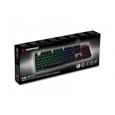 Rampage Gaming Toetsenbord KB-R78 - Rainbow achtergrond verlichting - Metalen behuizing - US Layout