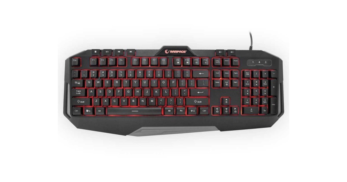 Rampage Gaming Toetsenbord - KB-RX7 Alpor - achtergrond verlichting- US Layout - zwart-rood