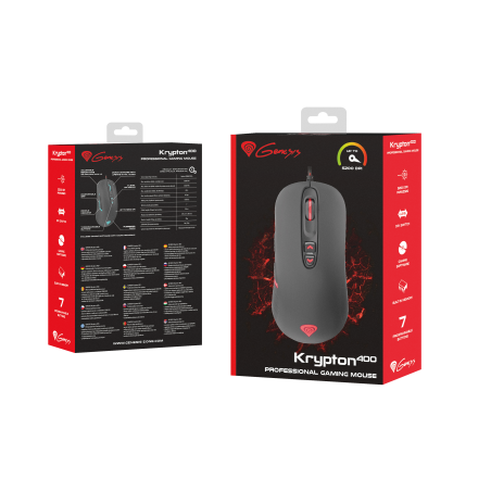 Genesis - Krypton 400 - Optische Gaming muis - 5200 dpi - Zwart