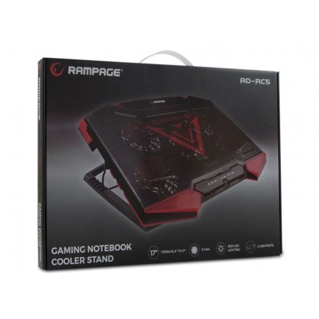 Rampage AD-RC5 Gaming laptop cooler 15 tot 17 inch