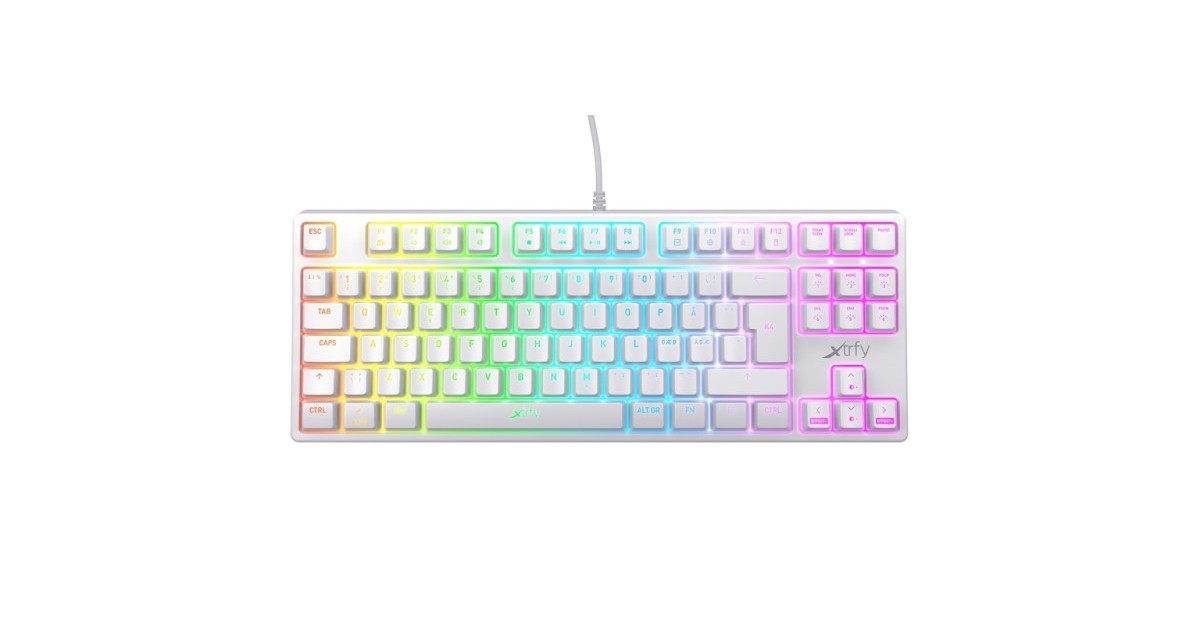 Xtrfy K4 TKL - Mechanisch Gaming toetsenbord met RGB US Layout - Wit