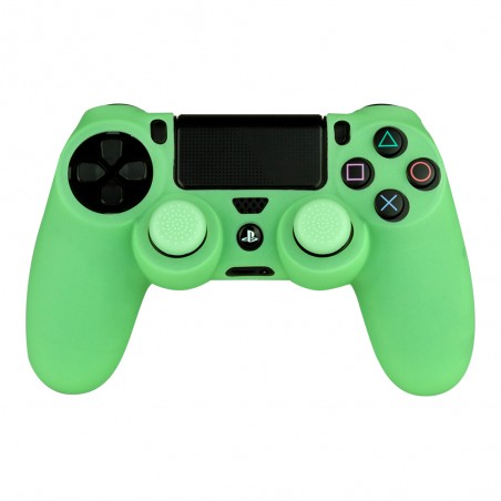 Playstation 4 - Siliconen controller skin inclusief thumbs grips - Glow in the Dark groen