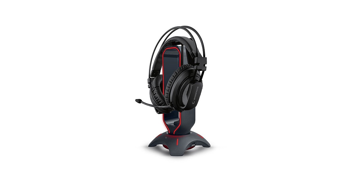 Rampage Guard - 3 in 1 RGB Headset Stand - Muis Bungee - USB Hub
