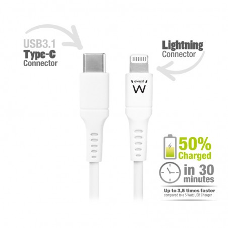 Ewent EW9915 Lightning-kabel 1 m Wit