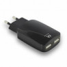 Ewent USB Charger 110-240V 2 port smart charging 3.1A black