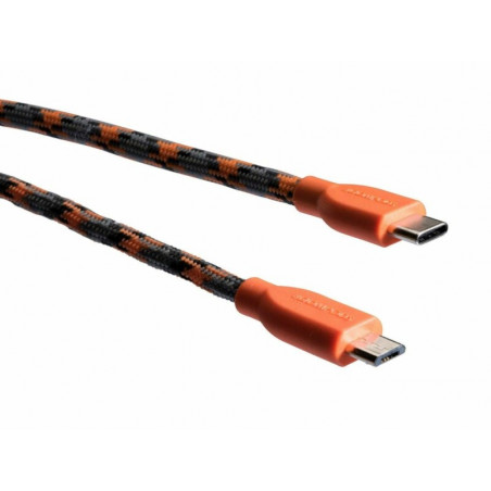 Boompods Retro type C USB kabel met micro USB aanlsuiting (1 meter) - Oranje