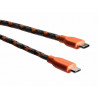 Boompods Retro type C USB kabel met micro USB aanlsuiting (1 meter) - Oranje