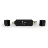 Ewent EW1075 geheugenkaartlezer USB 3.2 Gen 1 (3.1 Gen 1) Type-A/Type-C Zwart