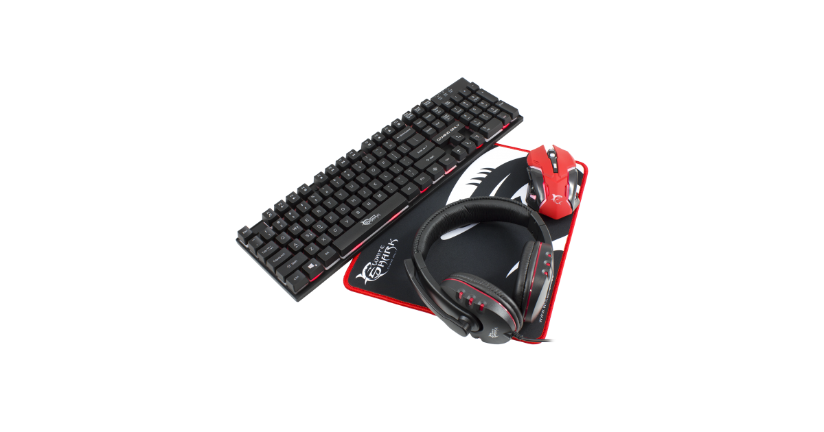 White Shark Comanche Gaming Combo Pakket - Rood