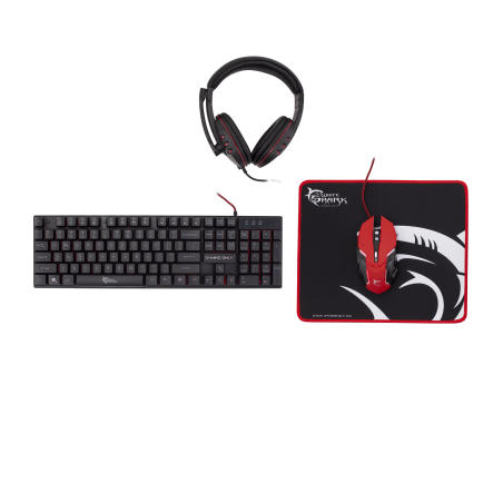 White Shark Comanche Gaming Combo Pakket - Rood