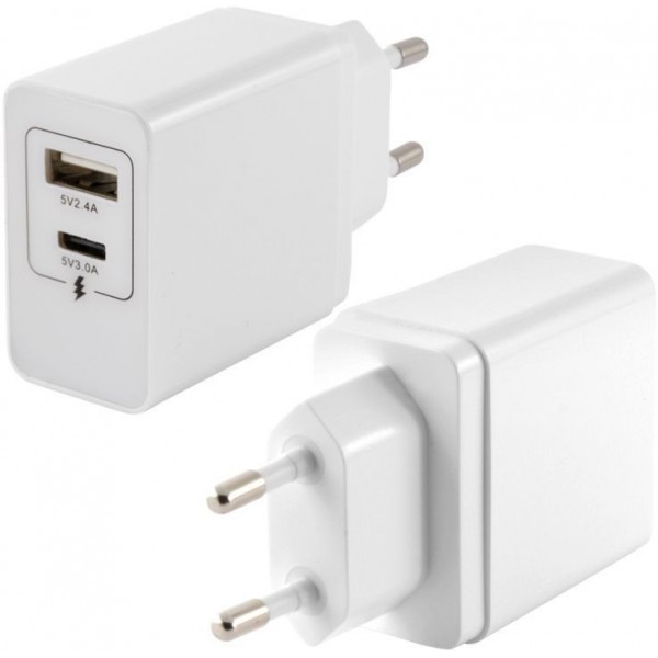 Ksix - USB Stopcontact - Splitter - Wit Ksix - USB Stopcontact - Splitter - Wit