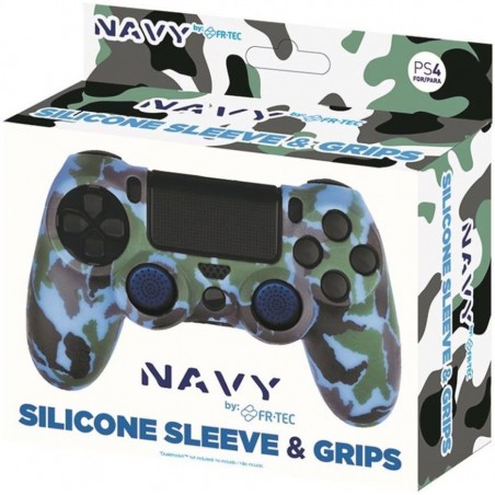 Playstation 4 - Siliconen controller skin inclusief thumbs grips - Navy