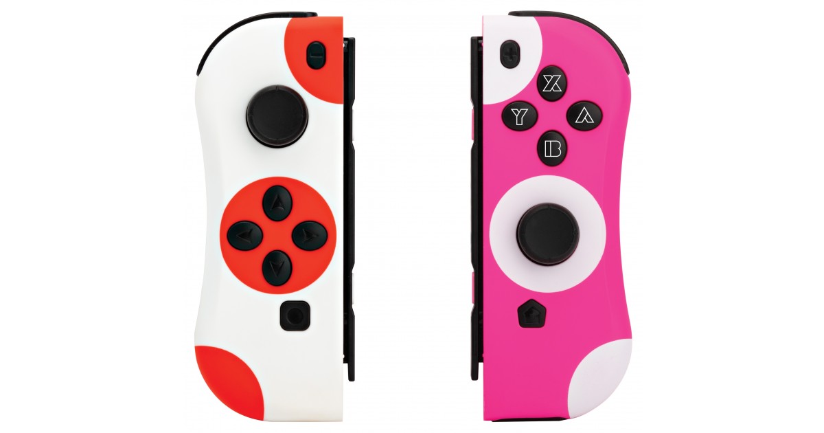 Under Control - Nintendo Switch ii-Con Controller stippen rood-wit en roze-wit